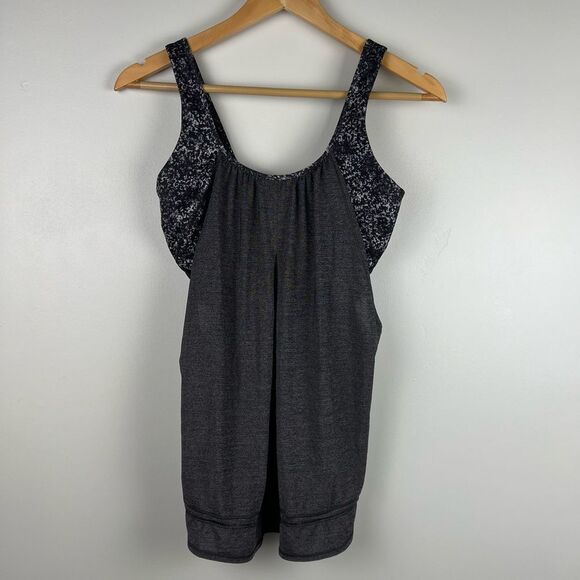 Lululemon Run Times Tank- Women's Size 8- W1F18S Heathered Black/Rocky Road - Picture 2 of 7